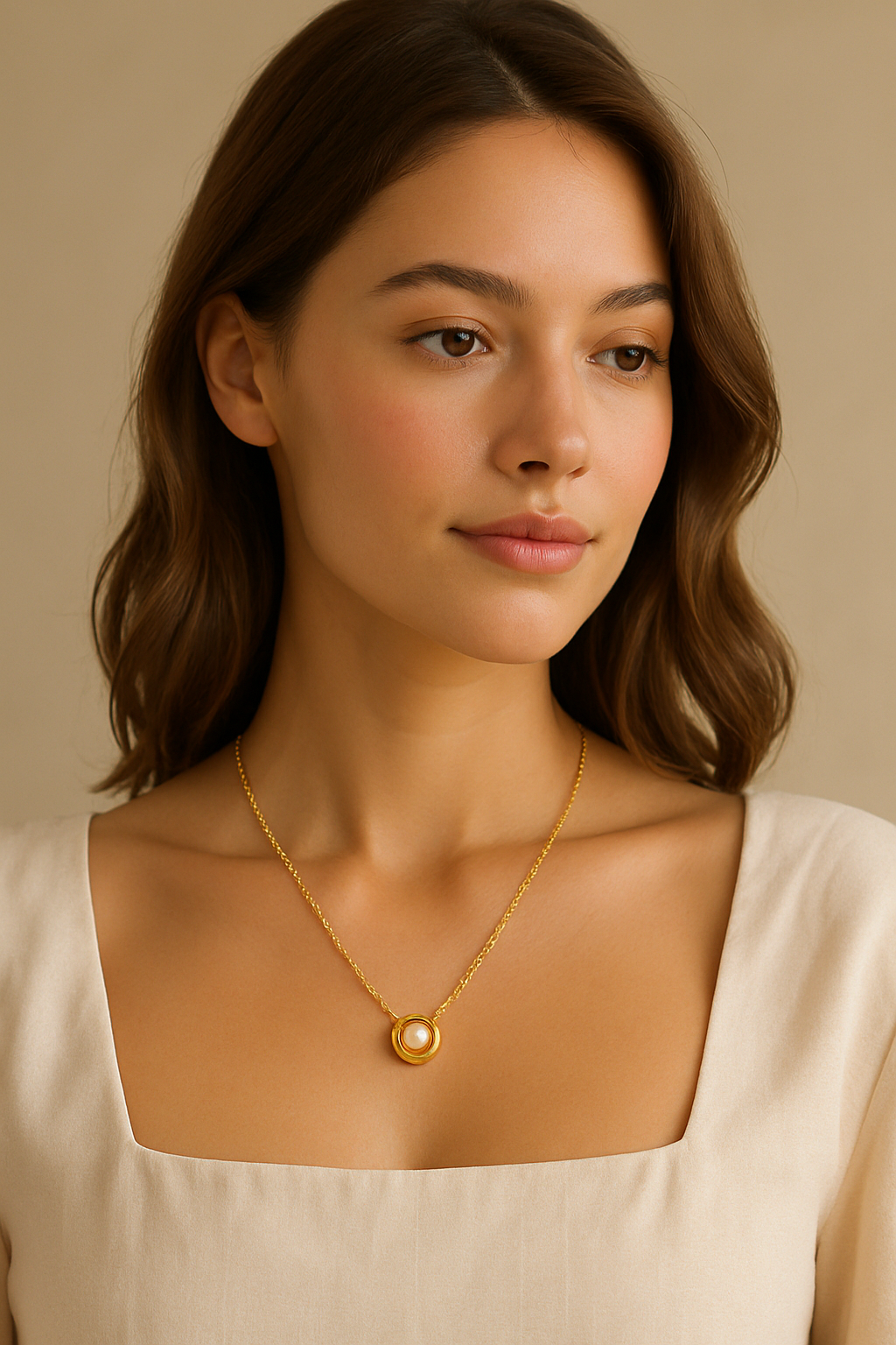 Morsina White Pearl Necklace